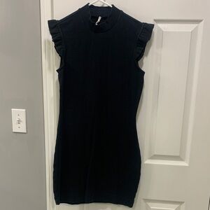 Anthropologie Daily Practice sleeveless cotton black mini dress